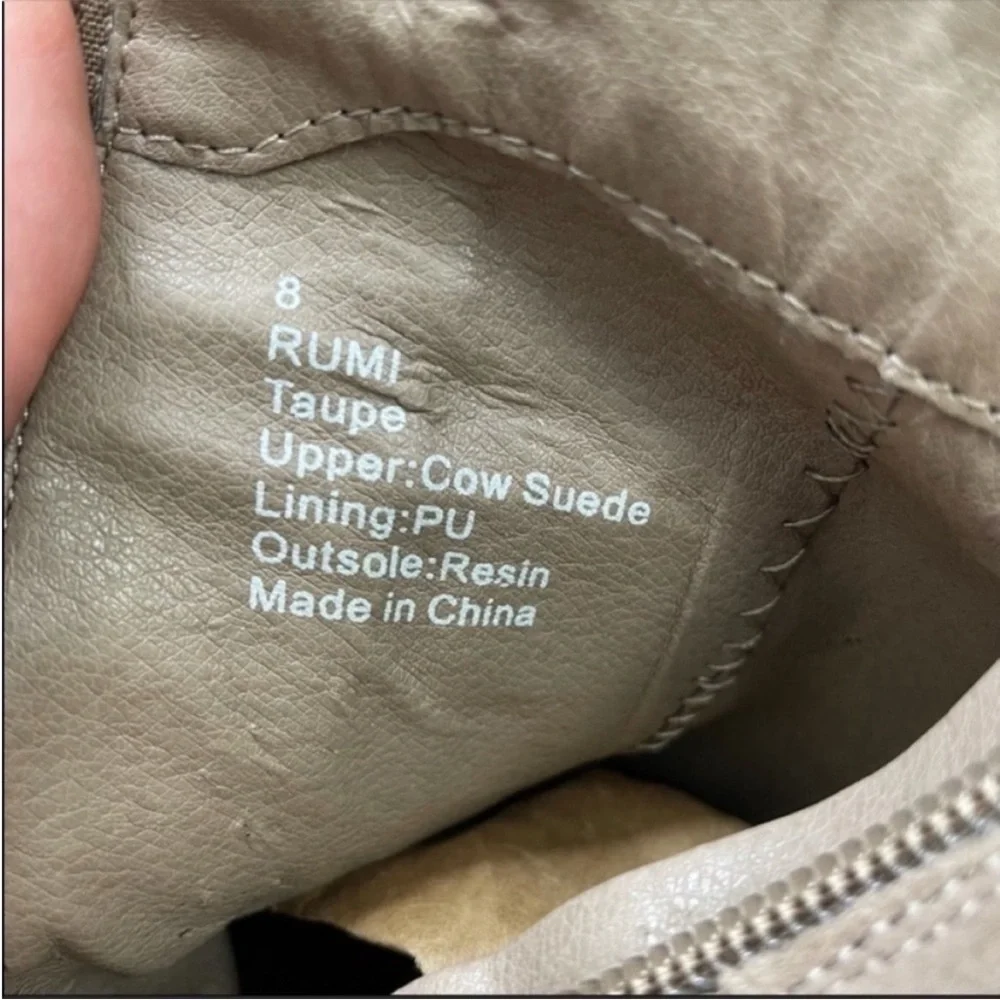 SOLE SOCIETY Rumi Taupe Suede Leather Booties size 8 - Picture 11 of 13